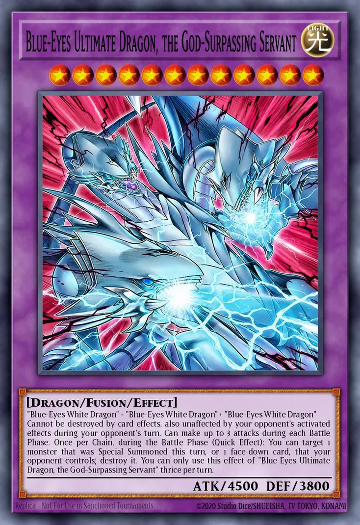 Blue-Eyes Ultimate Dragon, the God-Surpassing Servant